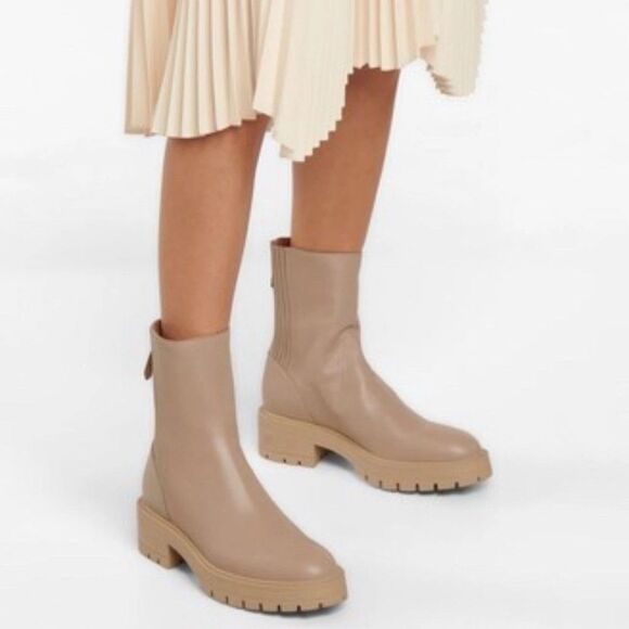 Aquazzura Saint Honore Leather Combat Booties size 40 - Picture 2 of 15